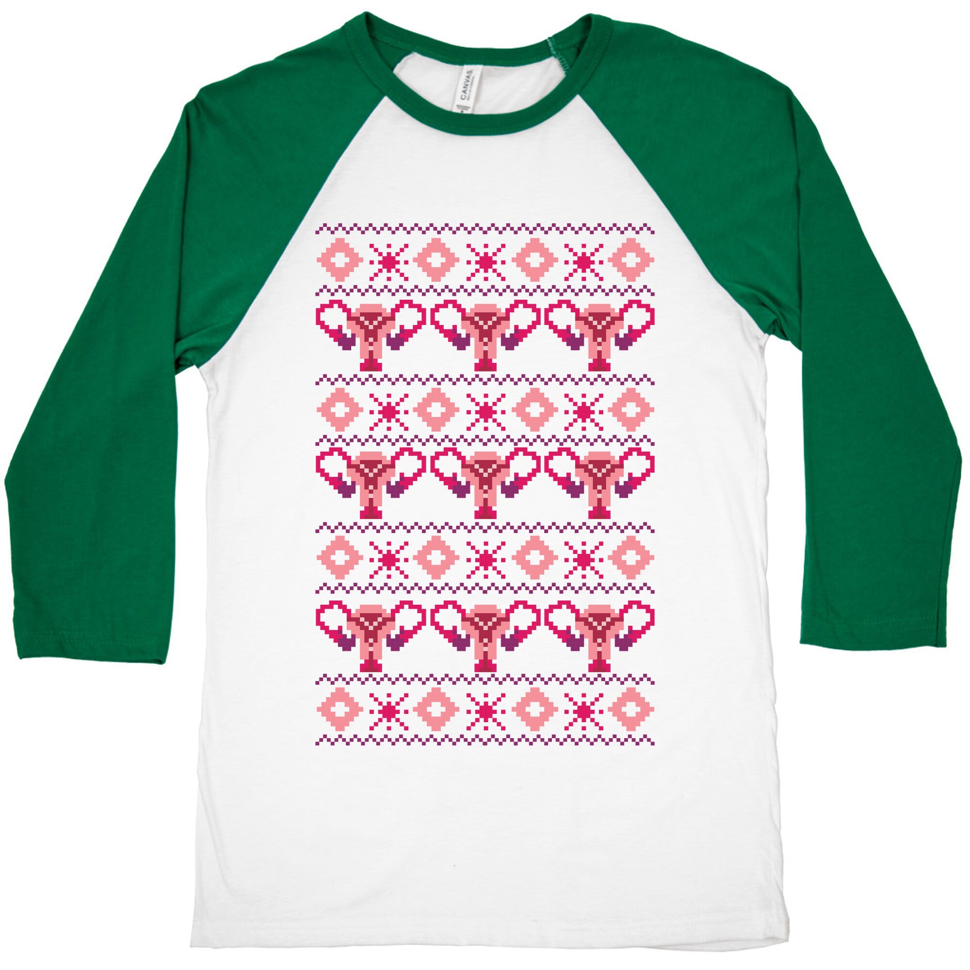 Cuterus Uterus Pattern Baseball Tee
